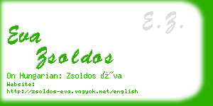 eva zsoldos business card